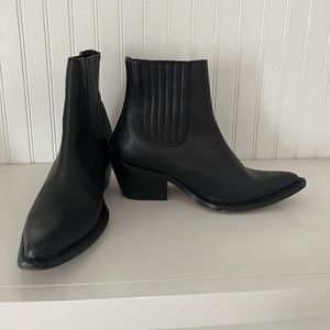 Ecote leather western ankle boots